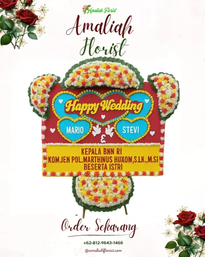 Karangan Papan Bunga Pernikahan di Kebanaran